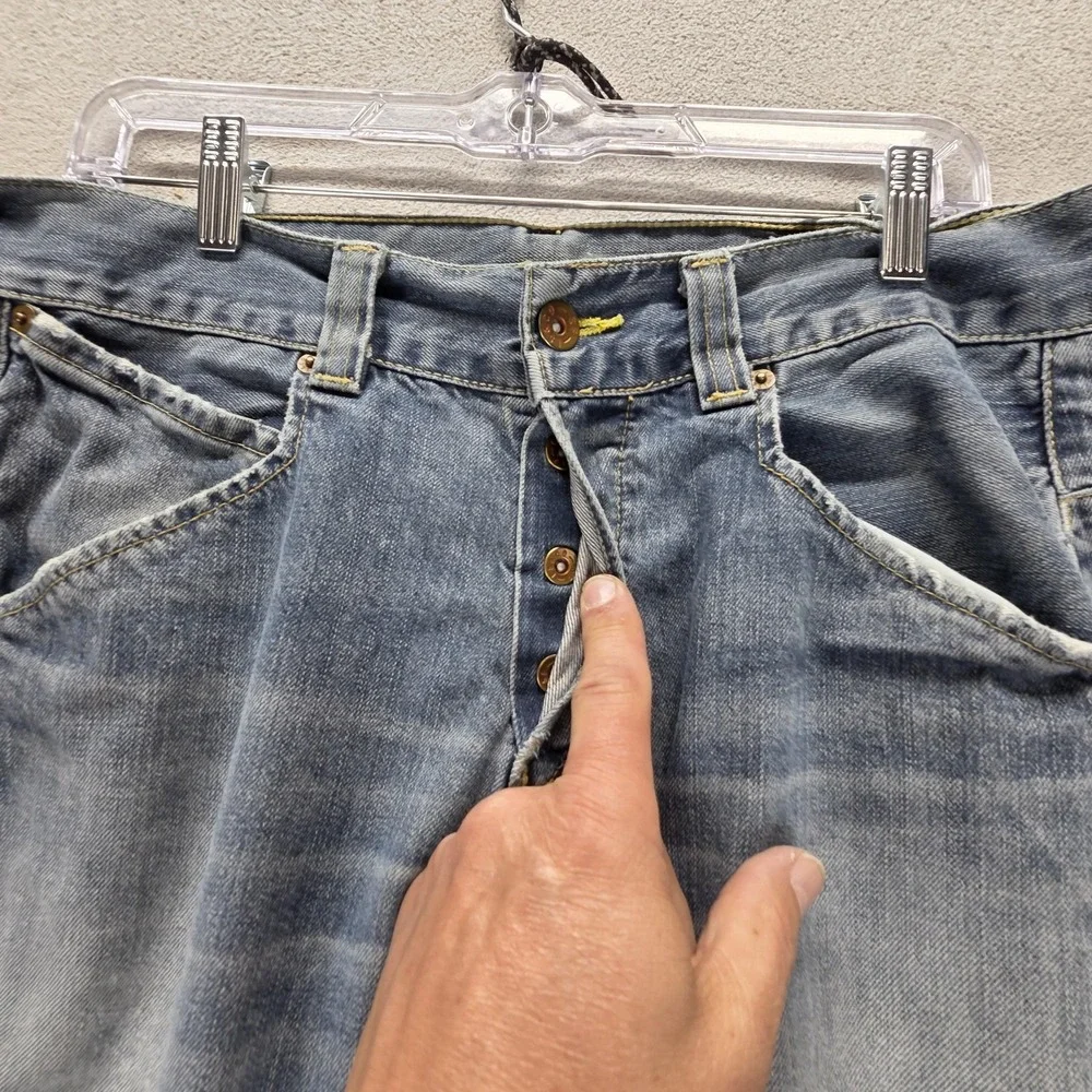 Vintage Levis Engineered Jeans Mens 31x34 Blue Twisted Flap Pocket Double Knee
